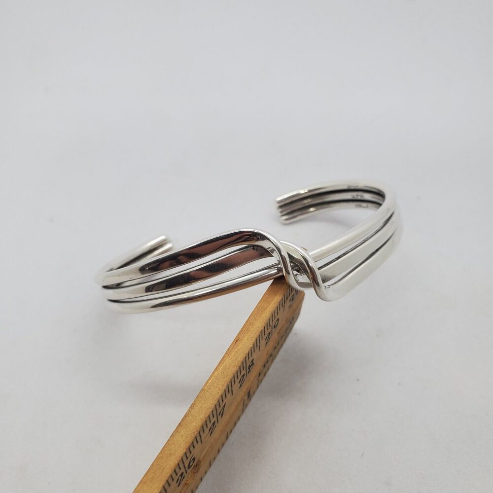 Vintage Taxco Cuff Sterling Silver Bracelet 925 Heavy